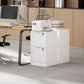 Lockable Filing Cabinet with 2 Fluted Drawers, File Cabinet with Adjustable Hanging Rails for A4 Letter Files, White
