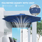 10' x 8' Round Market Umbrella, Patio Umbrella with Crank Handle and Tilt, Outdoor Parasol for Garden, Blue