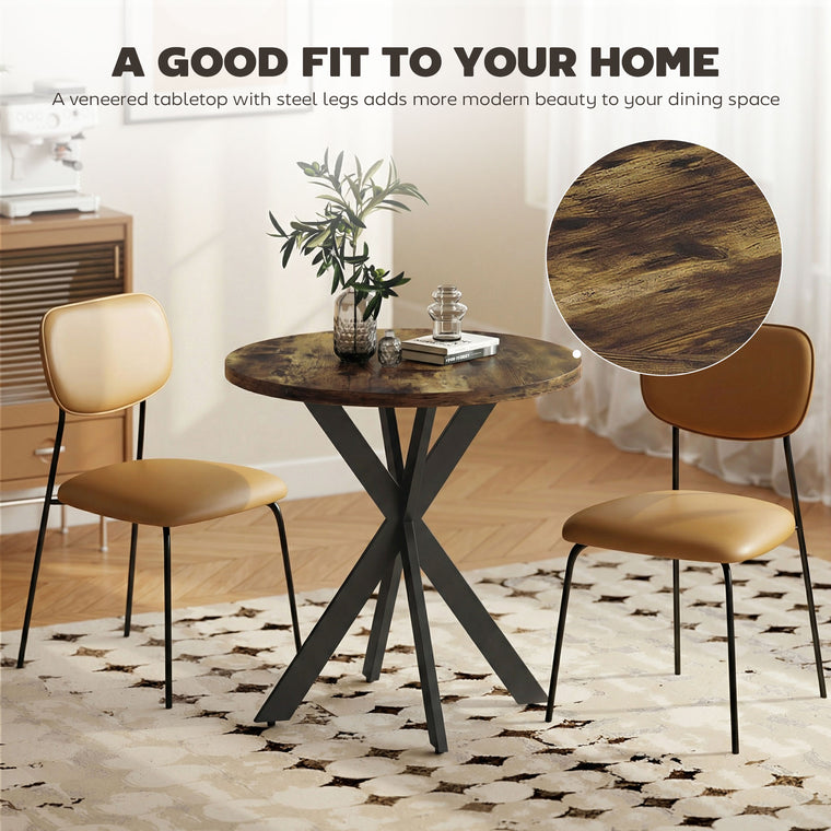 29" Round Dining Table with Steel Legs