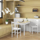 Dining Chairs Set of 2, Kitchen Chair with Slat Back, Pine Wood Structure for Living Room and Dining Room, White