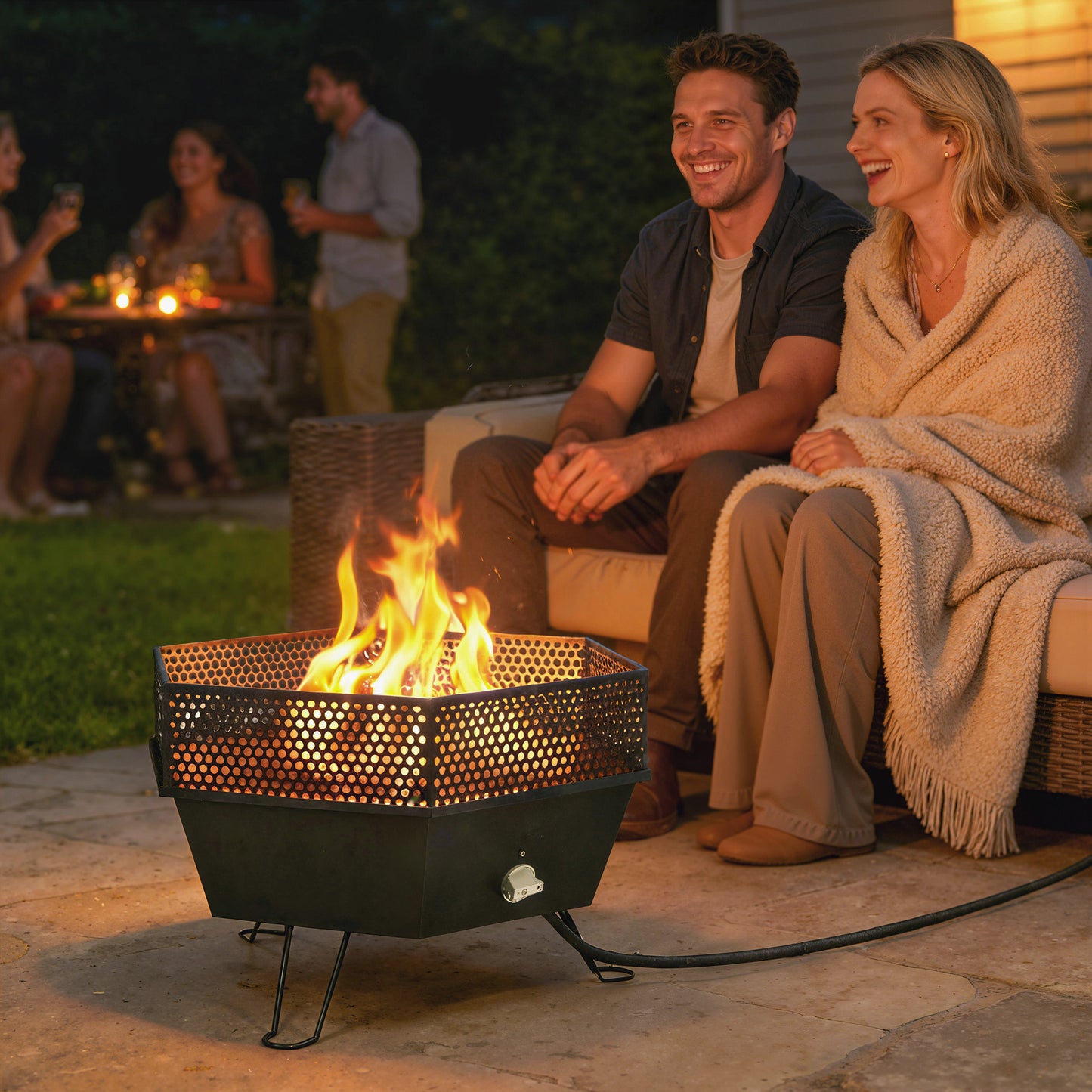 20" Foldable Propane Fire Pit with Lid