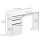 Modern Computer Desk, Home Office Desk for Study, Writing Workstation with Storage Drawer and Cabinet for Living Room, White