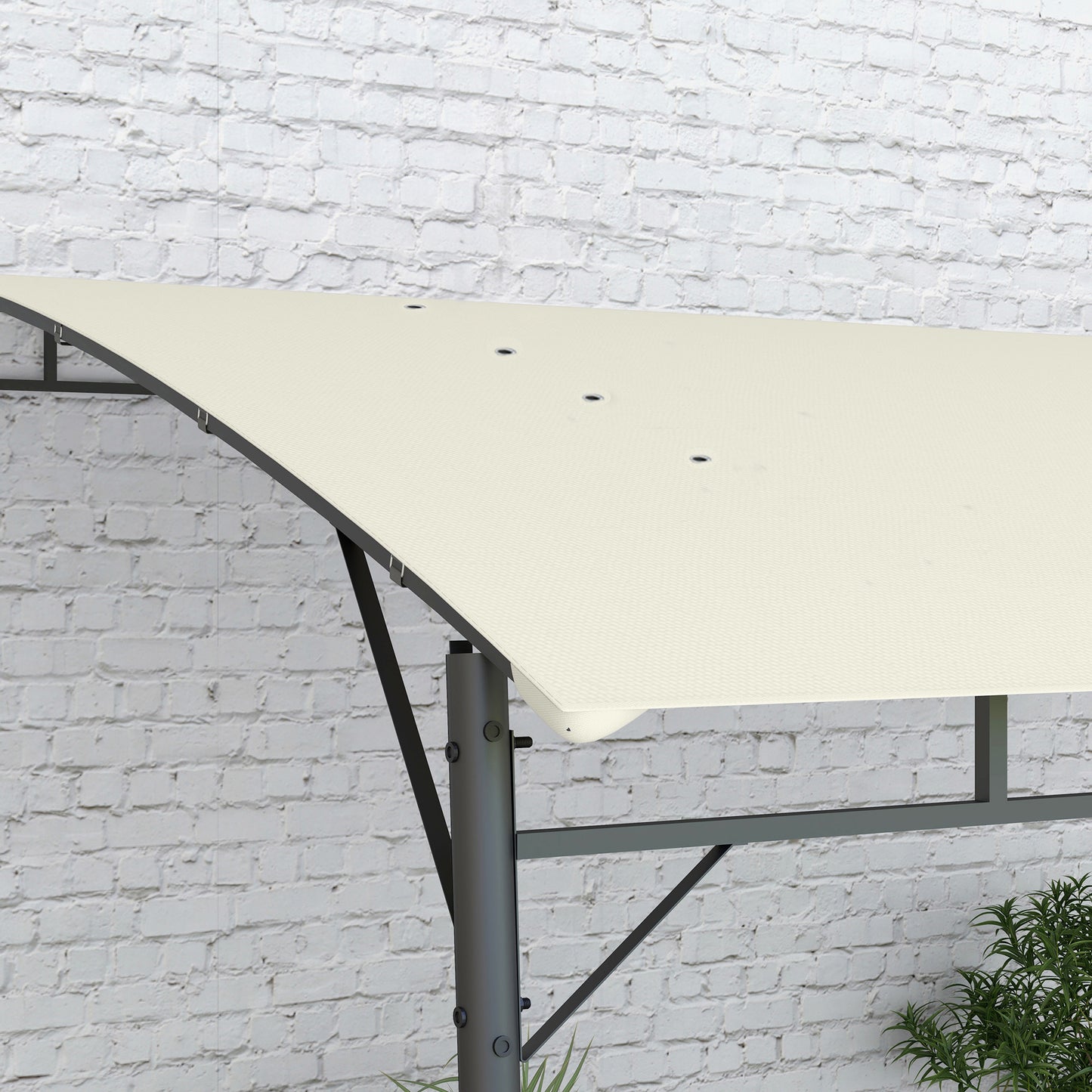 10' x 13' Backyard Pergola with UV30+ Protection Canopy and Steel Frame for Porch, Patio, Deck, Cream White