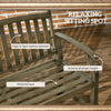 Metal Garden Bench with Wood-Look Slatted Frame