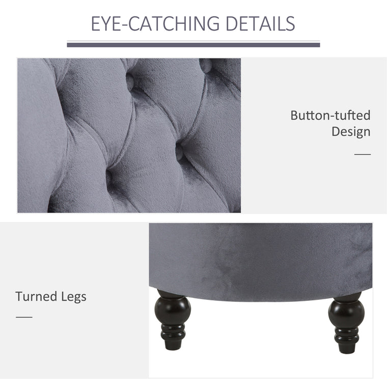 45" Tufted High Back Velvet Accent Chair - Ash Grey