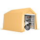 Outdoor Storage Shed Portable Garage with Roll-up Door for Motorcycle, Bike, Garden Tools, Beige