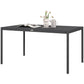 Outdoor Dining Table w/ Aluminium Frame, Garden Table, 57", Dark Grey