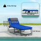 2-Piece Folding Lounge Chairs with Adjustable Backrest, Tanning Chair with Cushion, Side Pocket, Headrest, Beige