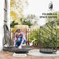 Hanging Egg Chair with Stand, Foldable Wicker Rattan Swing Chair with Thick Cushion and Safety Rope, Grey