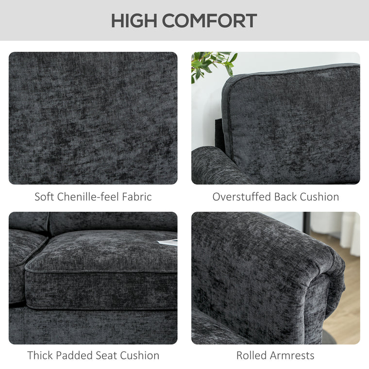 L-Shaped Sectional with Changeable Chaise & Wood Legs