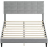 Queen Platform Bed Frame with Upholstered Headboard