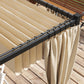 10' x 10' Retractable Pergola Canopy with Sidewalls, Metal Outdoor Gazebo Sun Shade Shelter, Beige