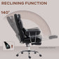 400LBS Massage Office Chair, Executive Office Chair with 6-Point Vibration, Footrest and Lumbar Support, Black