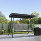 3 Person Outdoor Porch Swing Chair with Adjustable Canopy, Mixed Grey