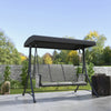 3 Person Outdoor Porch Swing Chair with Adjustable Canopy, Mixed Grey