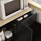 71" Kitchen Pantry Buffet with Hutch Storage Cabinet Microwave Oven Stand with Drawer, Black