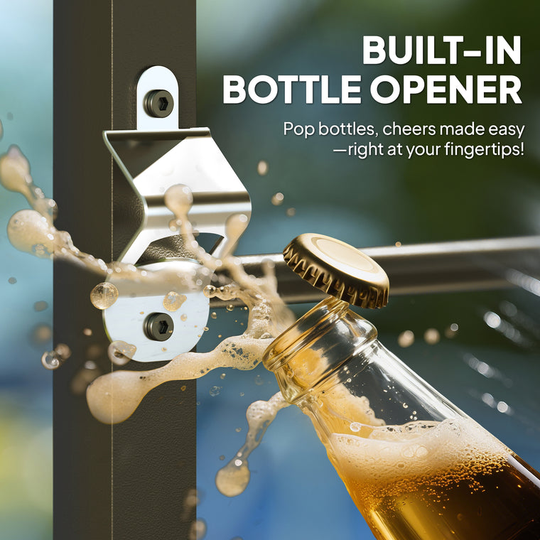 Bar Height Table with Built-In Bottle Opener