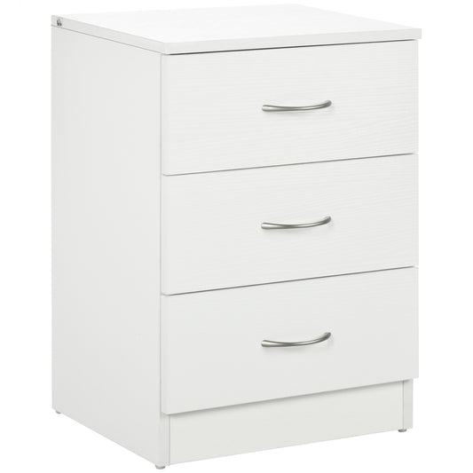 Nightstand with 3 Drawers - White