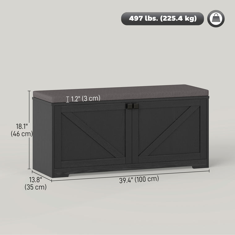 Shoe Storage Bench with Padded Seat