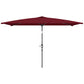 6.6x9.6ft Rectangle Aluminum Tilt Patio Umbrella, Garden Market Parasol, Outdoor Sunshade Canopy with Crank, Wine Red