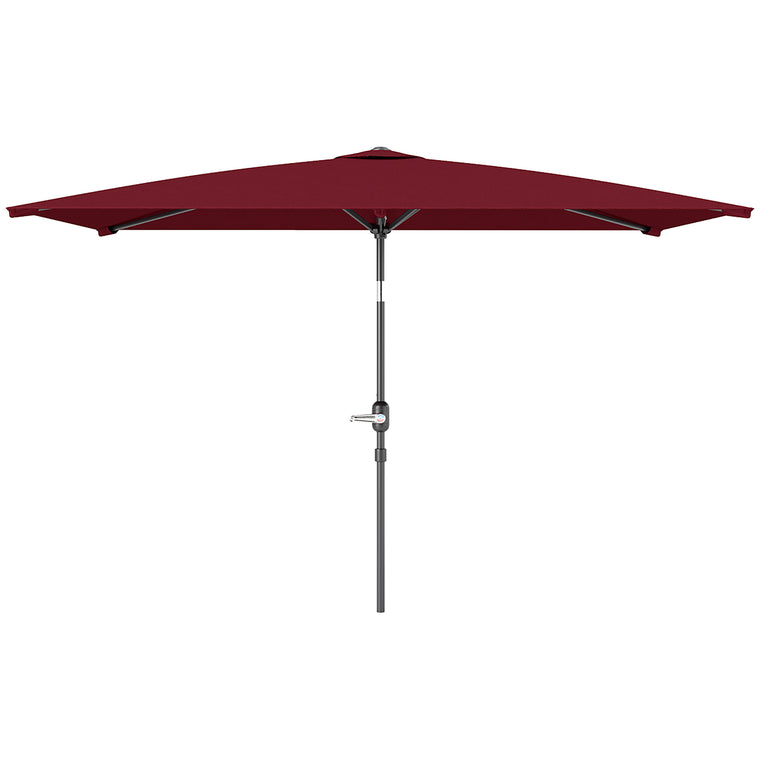 6.6' x 9.6' Wine Red Aluminum Rectangle Patio Umbrella