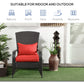 Patio Wicker Adirondack Chair, Outdoor Rattan Muskoka Chair with Cushions for Patio, Garden, Backyard Dark Blue