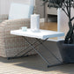 Folding Outdoor Patio Table, 3-Level Adjustable Camping Table Picnic Table with HDPE Top, Steel Legs, White