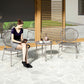 Rattan Bistro Set, 3 Pieces Wicker Patio Furniture Set, Acapulco Chairs and Steel Table for Porch, Balcony, Light Grey