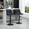 Adjustable Counter Height Bar Stools Set of 2, 360° Swivel Kitchen Counter Stools Dining Chairs with Backs, Vintage Leather, Retro Grey