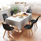 Modern Dining Table Chairs Set of 6, Rubber Wood Kitchen Table Chairs with PU Leather Cushion for Living Room, Bedroom