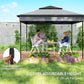 10.7 x 10.7ft Pop Up Gazebo, Adjustable Instant Sun Shelter with UV30+ Roof Cover, Removable Mesh Curtains, Dark Grey