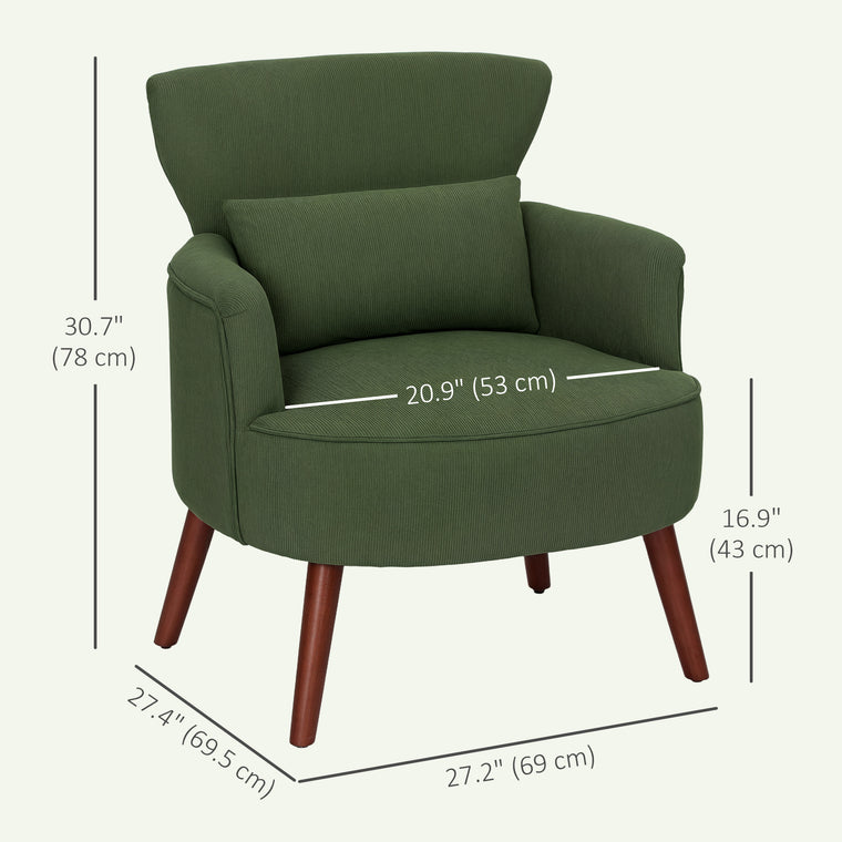 Upholstered Accent Chair with Lumbar Pillow