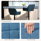 Swivel Barstools Set of 2 Adjustable Bar Stools with Footrest Armrests and PU Leather Back for Dining Room Dark Blue