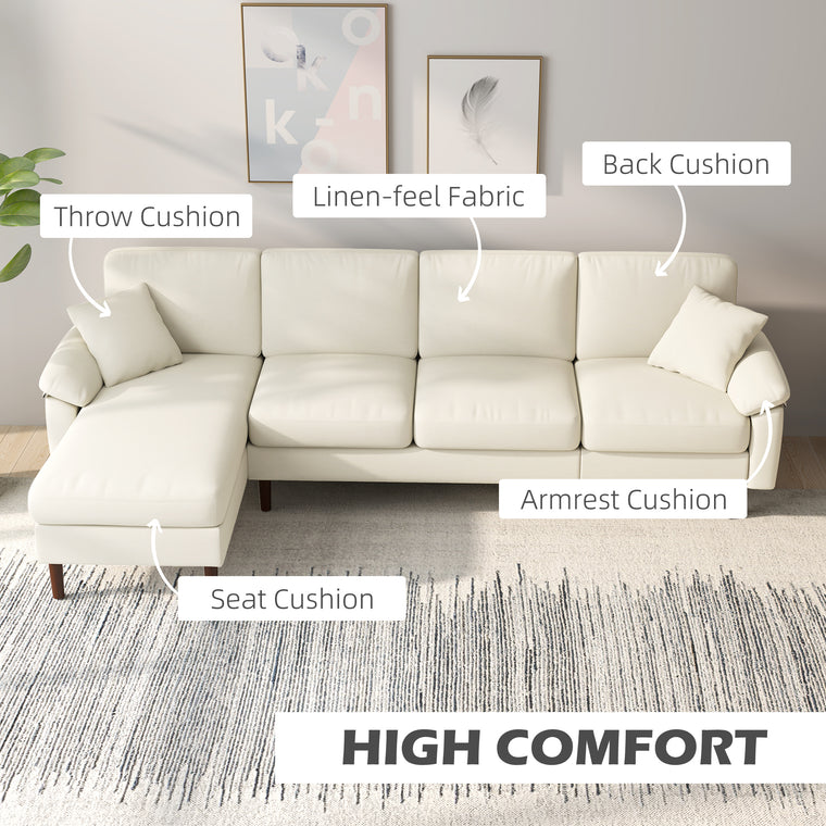 L-Shaped Sectional with Changeable Chaise & Pillows