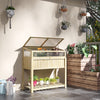 Natural Wood & PVC Raised Garden Bed with Cold Frame Greenhouse