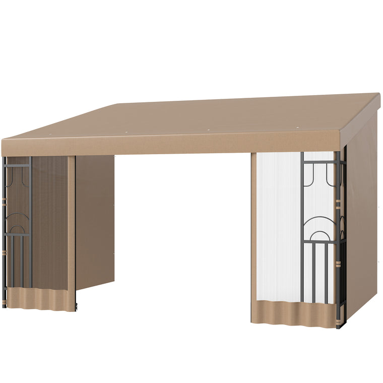 10' x 13' Wall Pergola with Curtains and Netting