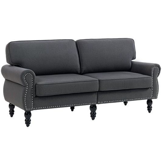 2-Seater Sofa with Sponge Padding - Dark Grey