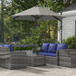 8.5FT Light Grey Roma Cantilever Parasol with Cross Base