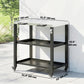 Outdoor Grill Cart with Stainless Steel Tabletop, 2 Shelves, Rolling Prep Dining Cart with Lockable Wheels