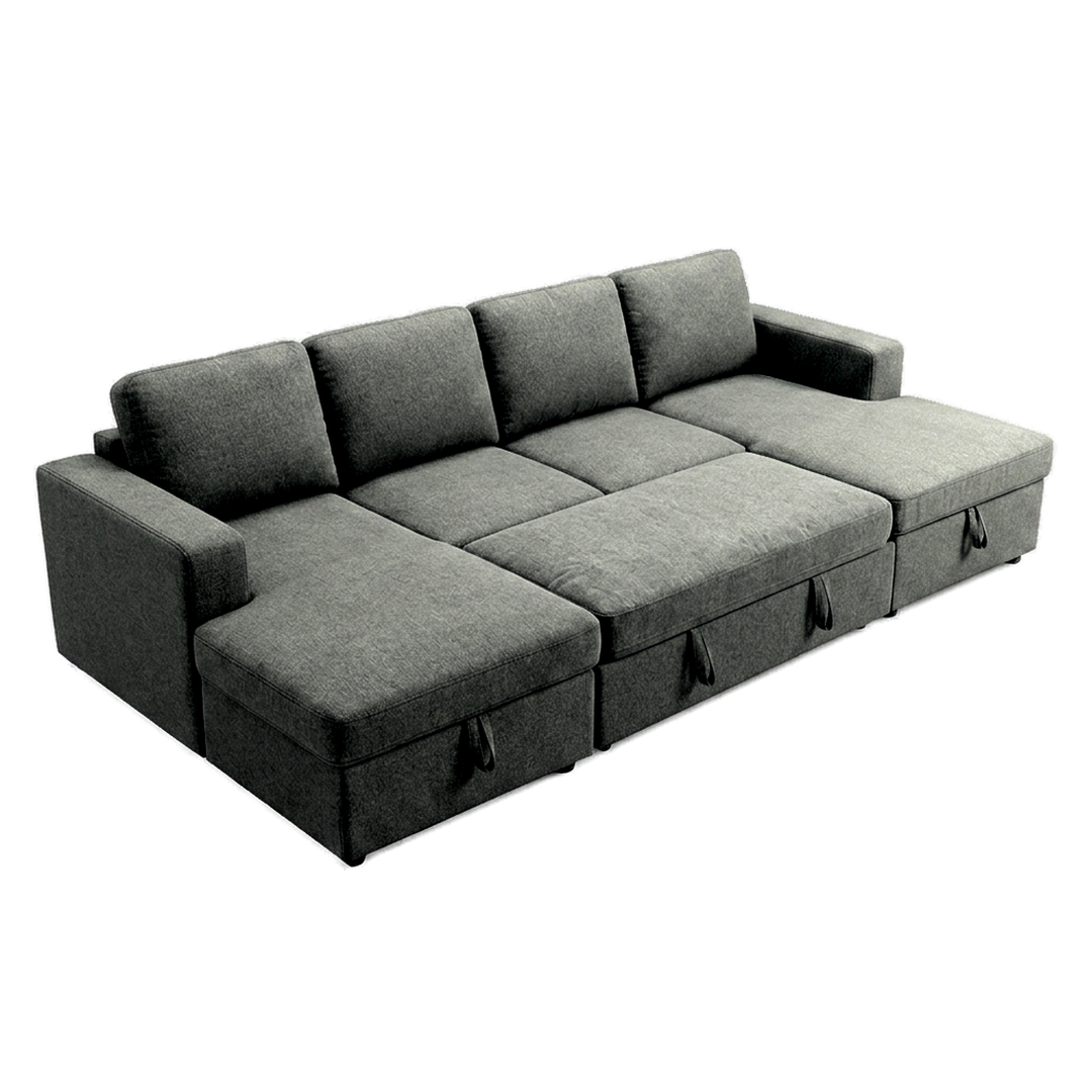 Liberty U-Shaped Sleeper Sectional with Double Storage
