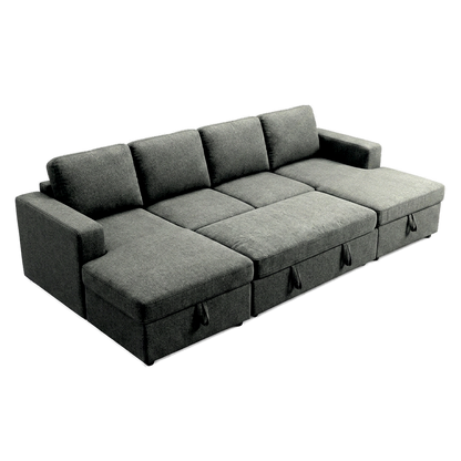 Liberty U-Shaped Sleeper Sectional with Double Storage
