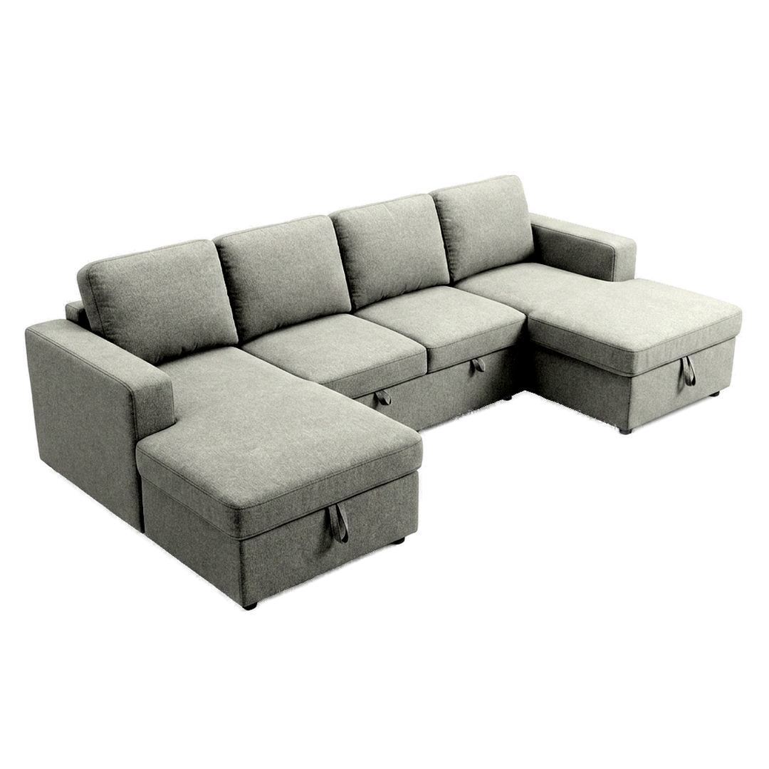 Liberty U-Shaped Sleeper Sectional with Double Storage