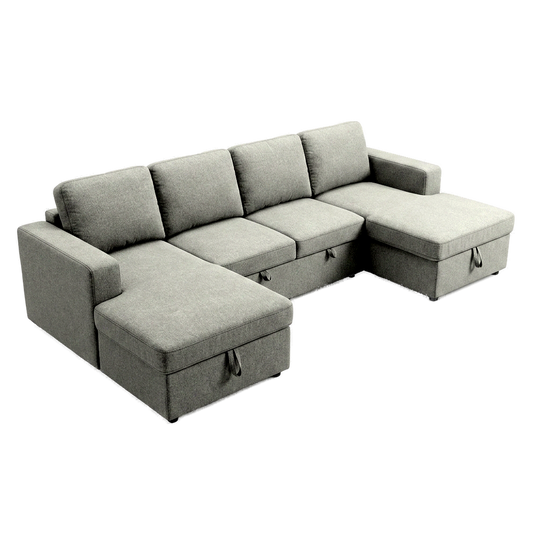 Liberty U-Shaped Sleeper Sectional with Double Storage