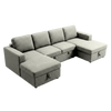Liberty U-Shaped Sleeper Sectional with Double Storage