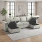 Liberty U-Shaped Sleeper Sectional with Double Storage
