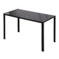 Rectangular Kitchen Table for 4 People, Dining Table with Tabletop Tempered Glass for Dining Room, Living Room, Black
