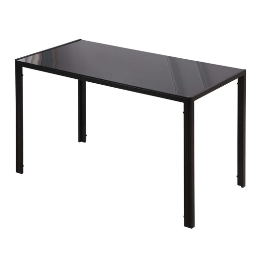 Rectangular Tempered Glass Dining Table for 4 - Black