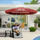 8.5 ft Outdoor Market Table Umbrella, Round Patio Umbrella with Tilt and Crank for Garden, Backyard, Deck, Wine Red