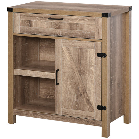 Barn Door Buffet Sideboard Cabinet - Light Oak