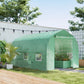 6.6' x 11' x 7' Portable Walk-In Tunnel Greenhouse, Garden Plant Growing Warm House, Outdoor Seed Flower Vegetable Growth Tent, Green